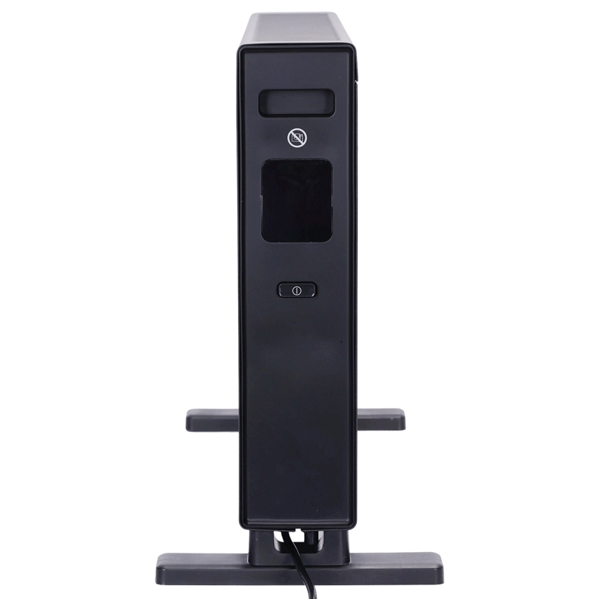 ZEVENTI - Elektrisk konvektor/varmeovn med LCD-display ECO/1250/2000W/230V sort + fjernbetjening
