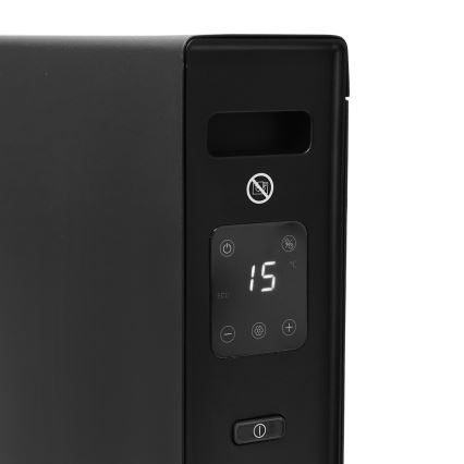 ZEVENTI - Elektrisk konvektor/varmeovn med LCD-display ECO/1250/2000W/230V sort + fjernbetjening