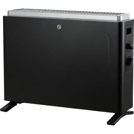 ZEVENTI - Elektrisk varmeovn/konvektor 800/1200/2000W/230V sort