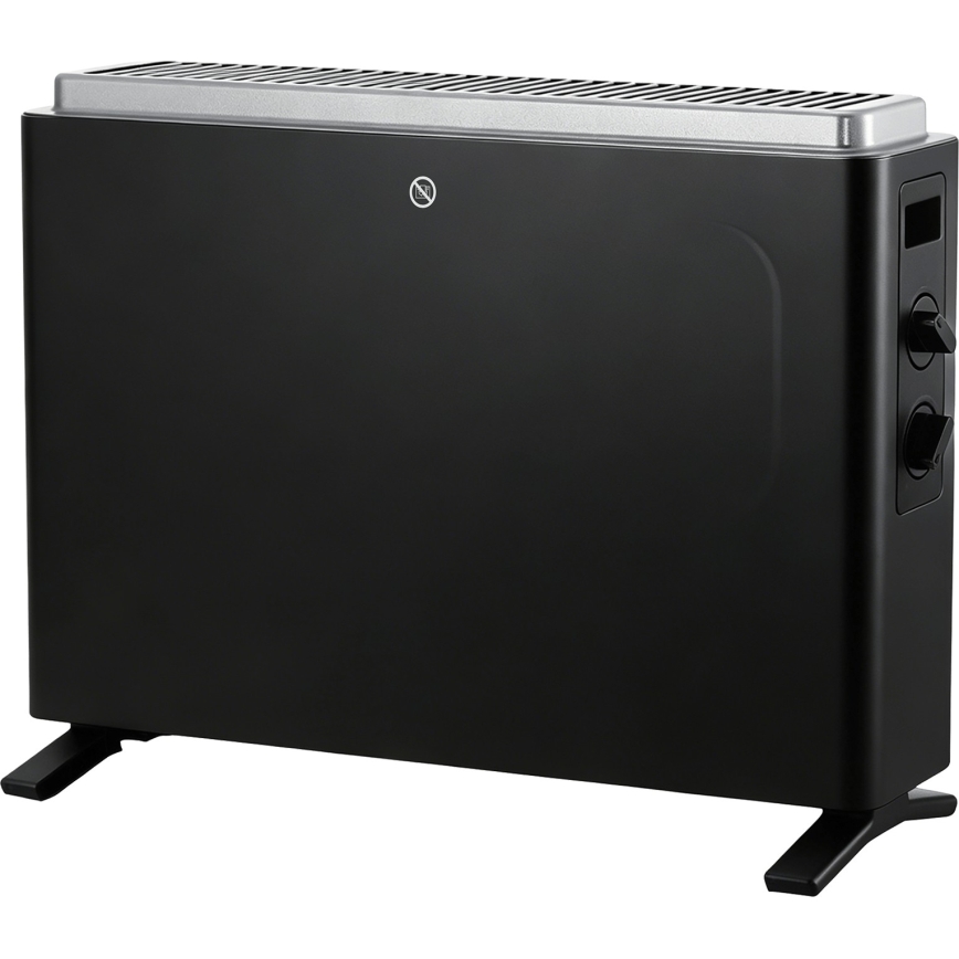 ZEVENTI - Elektrisk varmeovn/konvektor 800/1200/2000W/230V sort