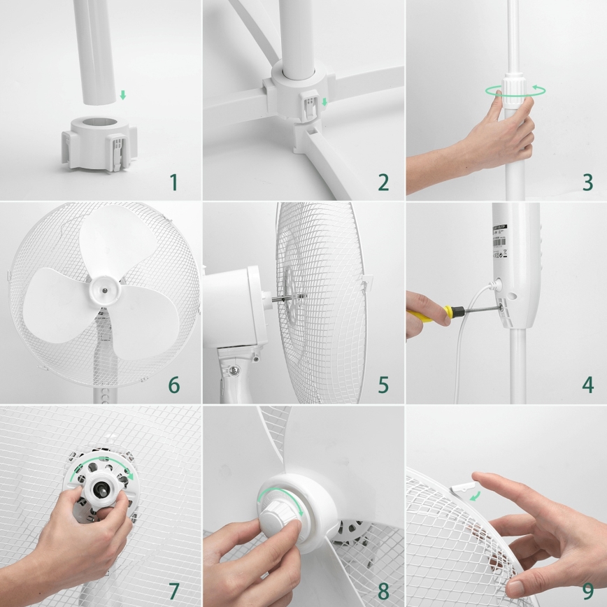 ZEVENTI - Gulvventilator FLOW 40W/230V hvid