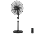 ZEVENTI - Gulvventilator FLOW 55W/230V 130 cm sort + fjernbetjening