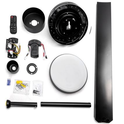 ZEVENTI - LED-dæmpbar loftventilator WALKIKI LED/24W/230V 2700-6500K 165 cm sort + fjernbetjening