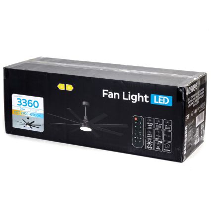 ZEVENTI - LED-dæmpbar loftventilator WALKIKI LED/24W/230V 2700-6500K 165 cm sort + fjernbetjening