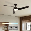 ZEVENTI - LED dæmpbar loftventilator AERYS LED/24W/230V 3000/4000/6000K Wi-Fi Tuya sort + fjernbetjening