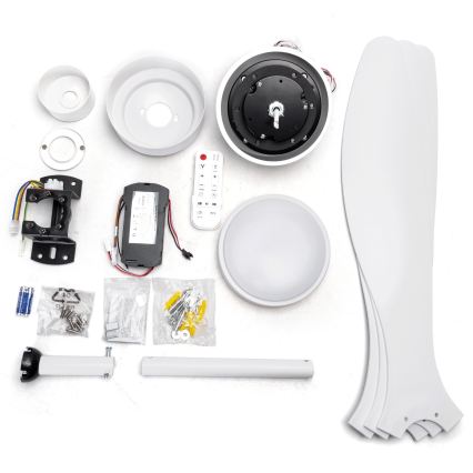 ZEVENTI - LED-dæmpbar loftventilator ULUWATU LED/20W/230V 2700–6500K 132 cm hvid + fjernbetjening