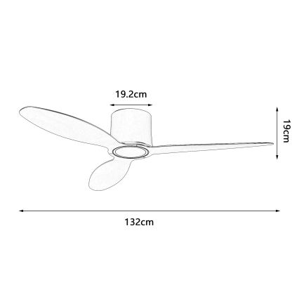 ZEVENTI - LED-dæmpbar loftventilator VENTORA LED/24W/230V 3000/4000/6000K Wi-Fi Tuya sort + fjernbetjening