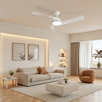 ZEVENTI - LED dæmpbar loftventilator AERYS LED/24W/230V 3000/4000/6000K Wi-Fi Tuya hvid + fjernbetjening