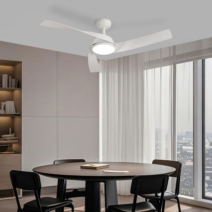 ZEVENTI - LED dæmpbar loftventilator AERYS LED/24W/230V 3000/4000/6000K Wi-Fi Tuya hvid + fjernbetjening