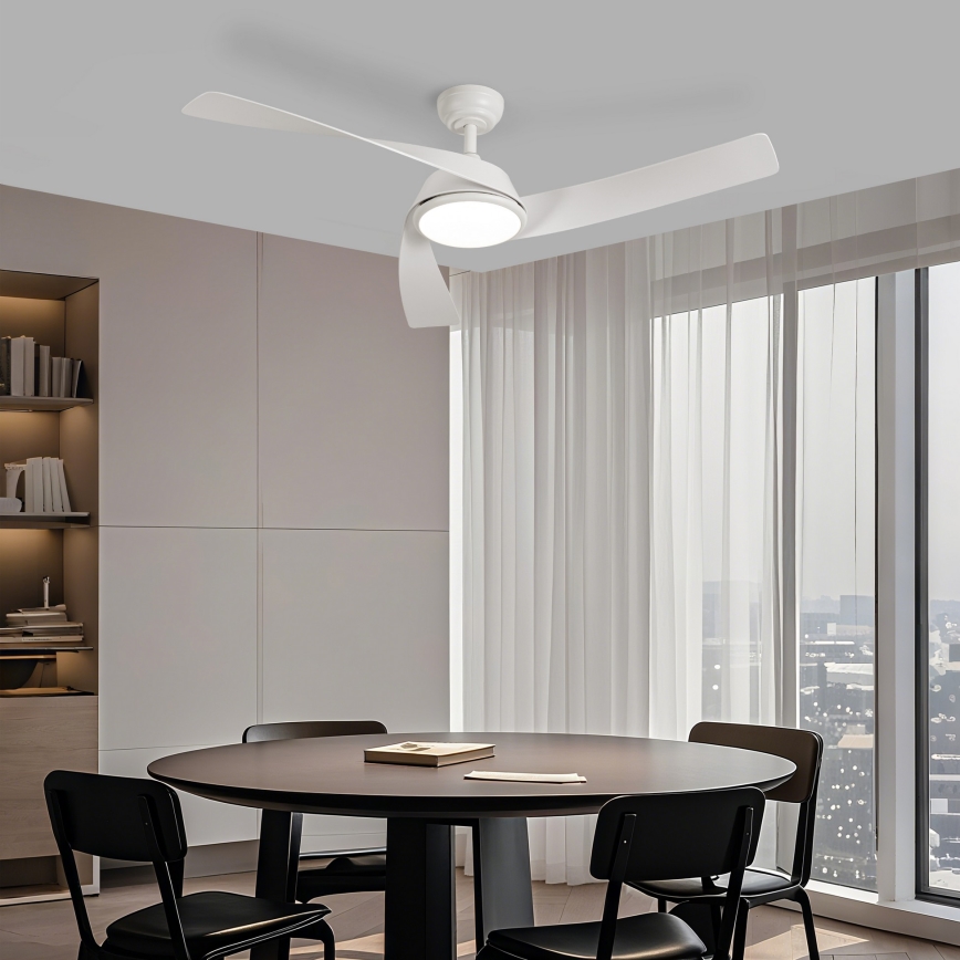 ZEVENTI - LED dæmpbar loftventilator AERYS LED/24W/230V 3000/4000/6000K Wi-Fi Tuya hvid + fjernbetjening