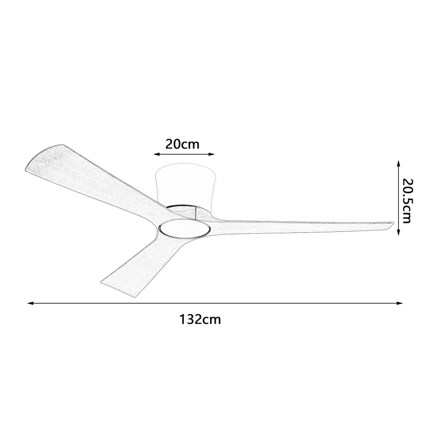 ZEVENTI - LED-dæmpbar loftventilator AUREX LED/24W/230V 3000/4000/6000K Wi-Fi Tuya hvid/eg + fjernbetjening