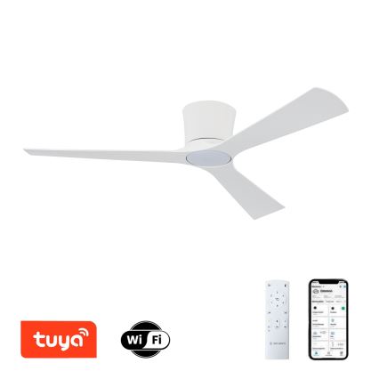 ZEVENTI - LED dæmpbar loftventilator AUREX LED/24W/230V 3000/4000/6000K Wi-Fi Tuya hvid + fjernbetjening