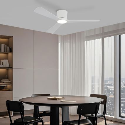 ZEVENTI - LED dæmpbar loftventilator AUREX LED/24W/230V 3000/4000/6000K Wi-Fi Tuya hvid + fjernbetjening