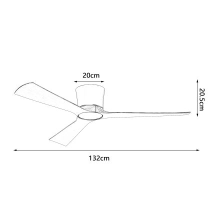 ZEVENTI - LED-dæmpbar loftventilator AUREX LED/24W/230V 3000/4000/6000K Wi-Fi Tuya sort/valnød + fjernbetjening