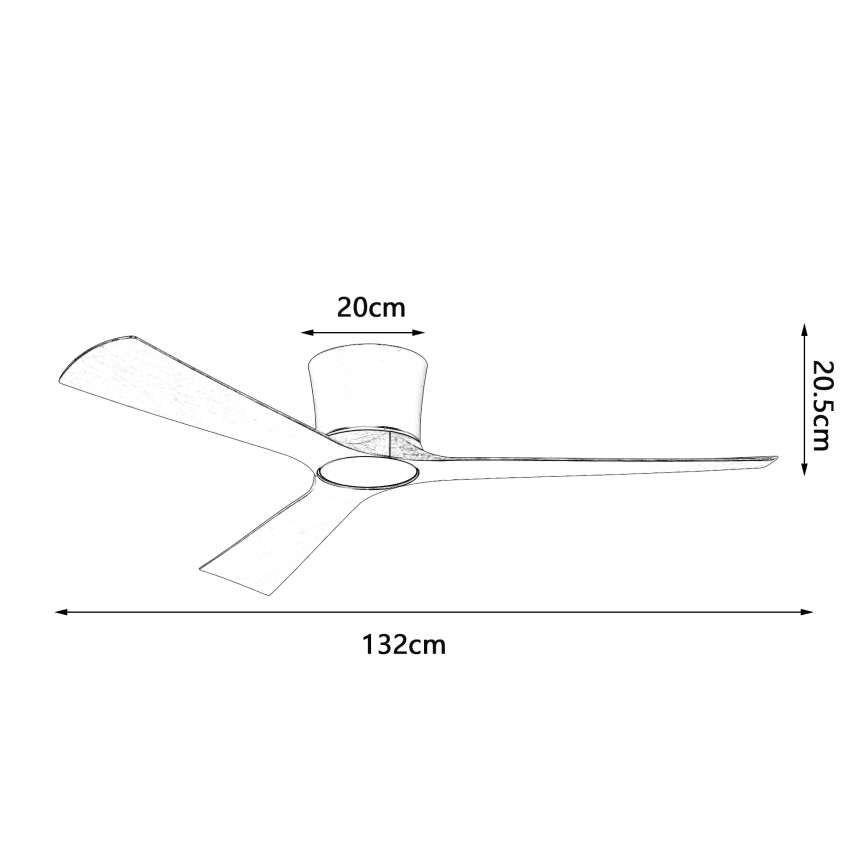 ZEVENTI - LED-dæmpbar loftventilator AUREX LED/24W/230V 3000/4000/6000K Wi-Fi Tuya sort/valnød + fjernbetjening