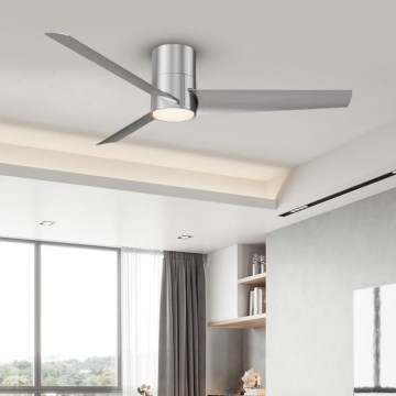 ZEVENTI - LED loftventilator BARROSA LED/18W/230V 3000/4000/6000K Wi-Fi Tuya mat krom + fjernbetjening