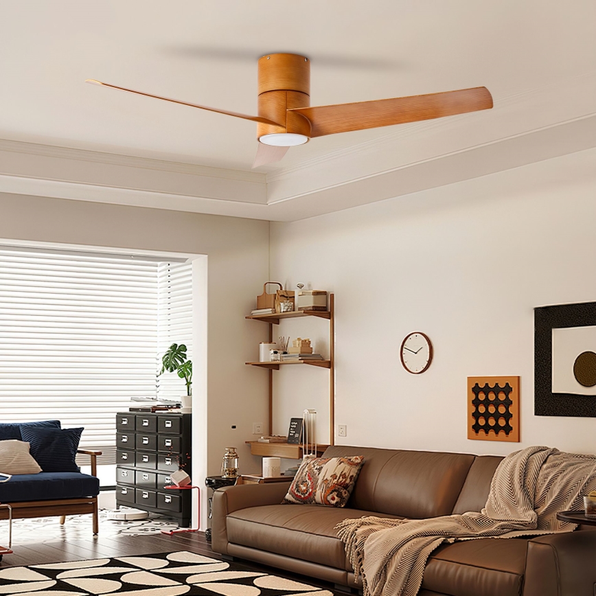 ZEVENTI - LED loftventilator BARROSA LED/18W/230V 3000/4000/6000K Wi-Fi Tuya brun + fjernbetjening