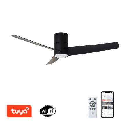 ZEVENTI - LED loftventilator BARROSA LED/18W/230V 3000/4000/6000K Wi-Fi Tuya sort + fjernbetjening