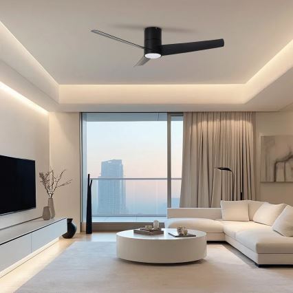 ZEVENTI - LED loftventilator BARROSA LED/18W/230V 3000/4000/6000K Wi-Fi Tuya sort + fjernbetjening