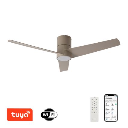 ZEVENTI - LED loftventilator BARROSA LED/18W/230V 3000/4000/6000K Wi-Fi Tuya beige + fjernbetjening