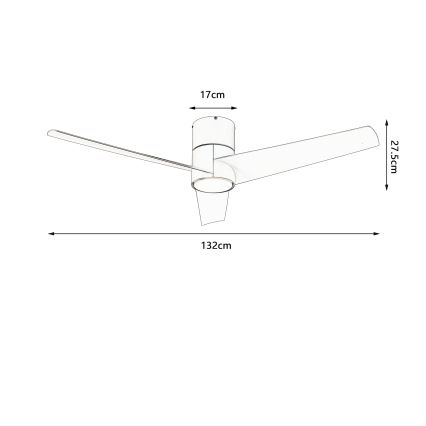ZEVENTI - LED loftventilator BARROSA LED/18W/230V 3000/4000/6000K Wi-Fi Tuya beige + fjernbetjening