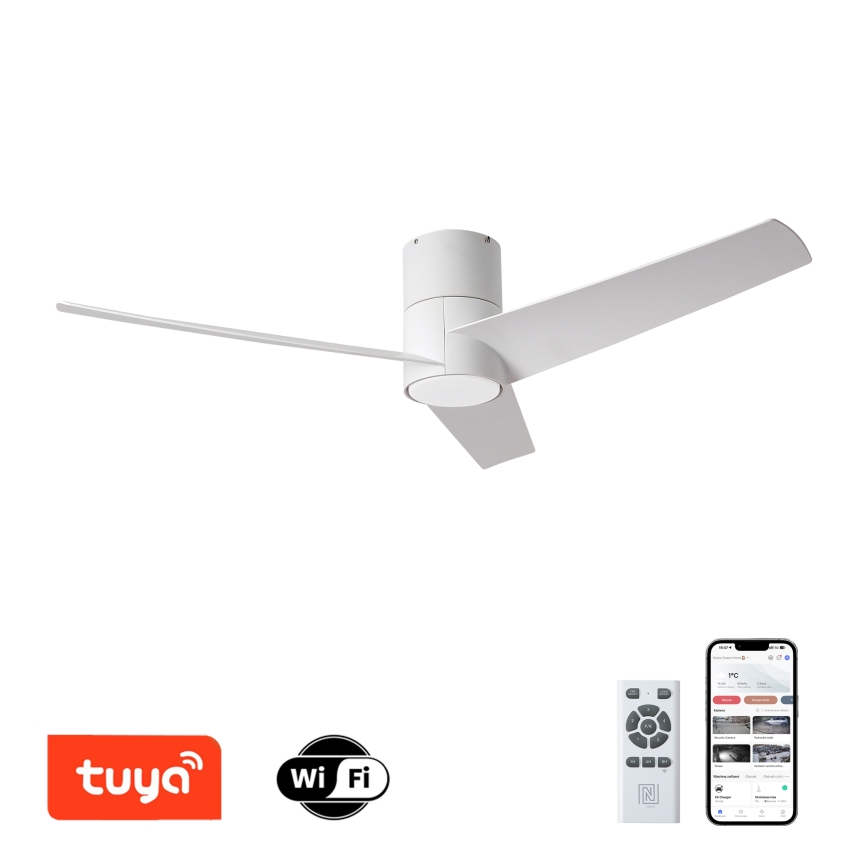 ZEVENTI - LED loftventilator BARROSA LED/18W/230V 3000/4000/6000K Wi-Fi Tuya hvid + fjernbetjening