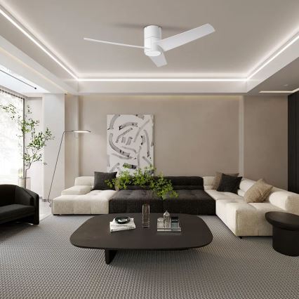 ZEVENTI - LED loftventilator BARROSA LED/18W/230V 3000/4000/6000K Wi-Fi Tuya hvid + fjernbetjening