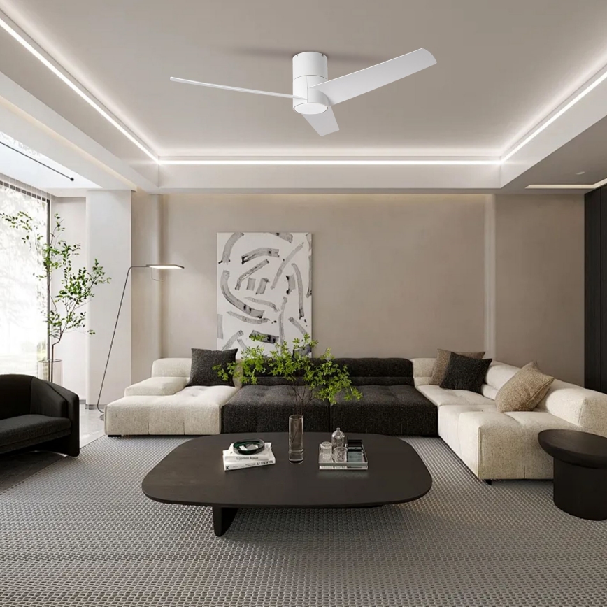 ZEVENTI - LED loftventilator BARROSA LED/18W/230V 3000/4000/6000K Wi-Fi Tuya hvid + fjernbetjening