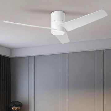 ZEVENTI - LED loftventilator dæmpbar BARROSA LED/18W/230V 3000-6000K Wi-Fi Tuya hvid + fjernbetjening