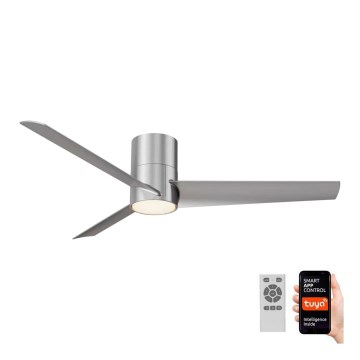 ZEVENTI - LED loftventilator dæmpbar BARROSA LED/18W/230V 3000-6000K Wi-Fi Tuya mat krom + fjernbetjening