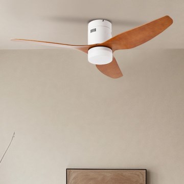 ZEVENTI - LED loftventilator dæmpbar PADUA LED/18W/230V 3000-6000K Wi-Fi Tuya hvid/brun + fjernbetjening