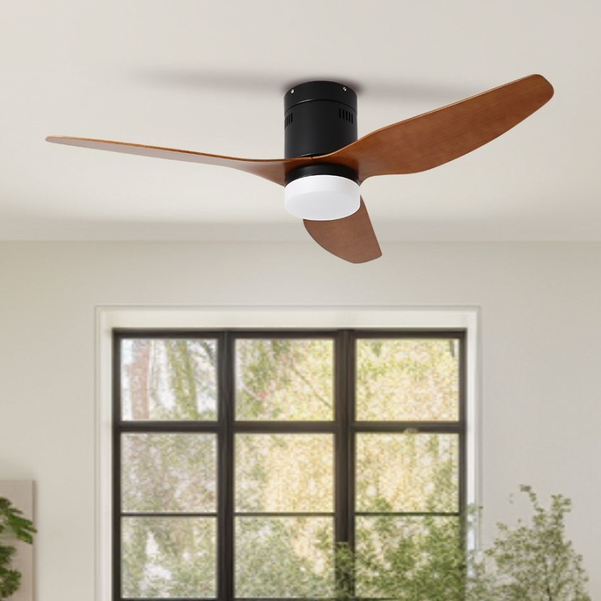 ZEVENTI - LED loftventilator dæmpbar PADUA LED/18W/230V 3000-6000K Wi-Fi Tuya sort/brun + fjernbetjening