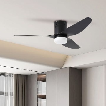 ZEVENTI - LED loftventilator dæmpbar PADUA LED/18W/230V 3000-6000K Wi-Fi Tuya sort + fjernbetjening