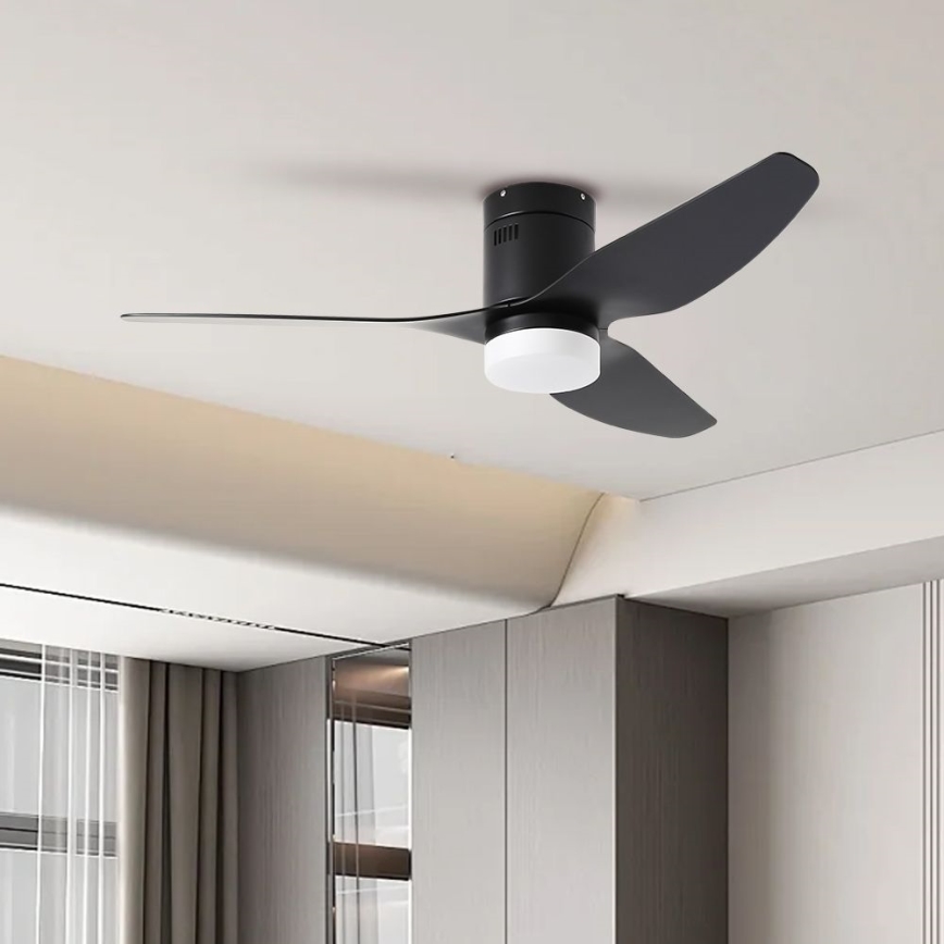 ZEVENTI - LED loftventilator dæmpbar PADUA LED/18W/230V 3000-6000K Wi-Fi Tuya sort + fjernbetjening