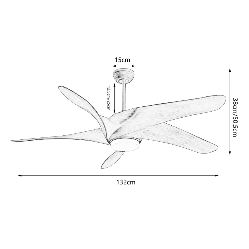 ZEVENTI - LED loftventilator dæmpbar LUCCA LED/18W/230V 3000-6000K Wi-Fi Tuya brun + fjernbetjening