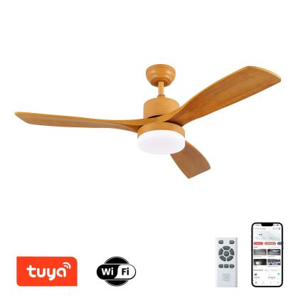 ZEVENTI - LED loftventilator dæmpbar MARE LED/24W/230V 3000-6000K Wi-Fi Tuya eg + fjernbetjening