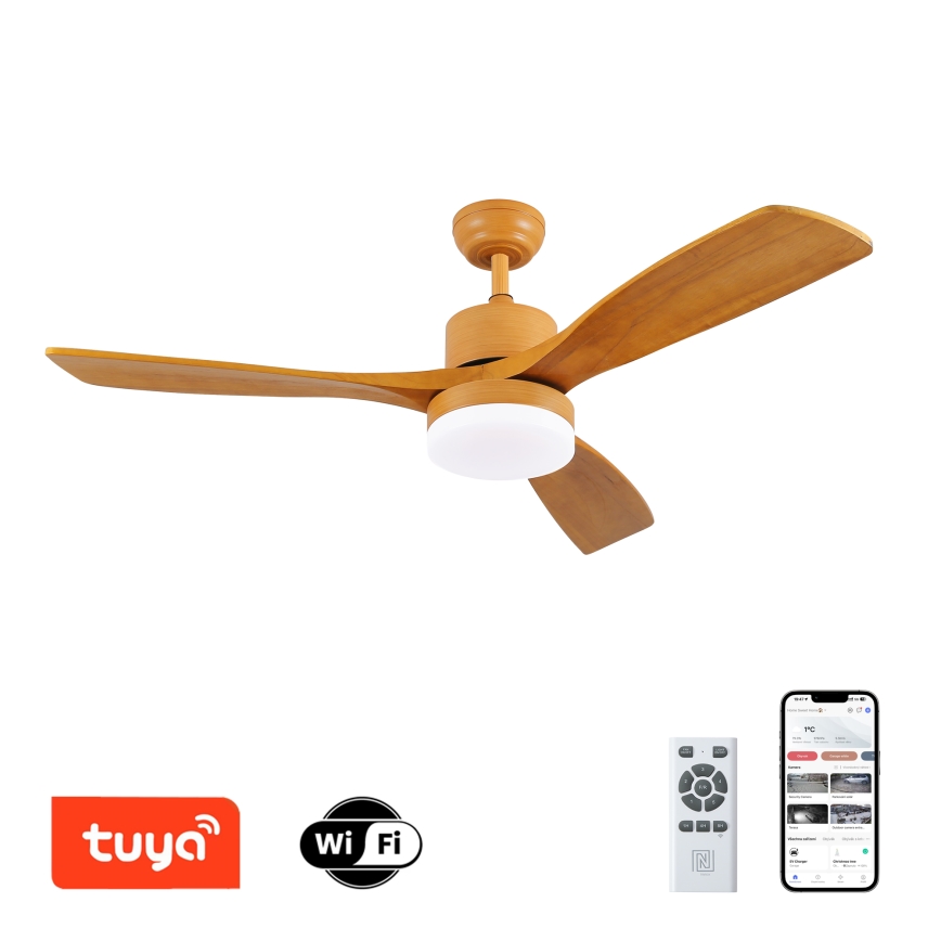 ZEVENTI - LED loftventilator dæmpbar MARE LED/24W/230V 3000-6000K Wi-Fi Tuya eg + fjernbetjening