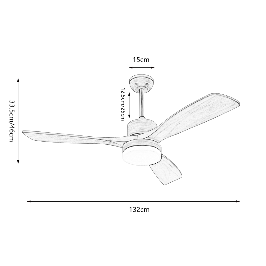 ZEVENTI - LED loftventilator dæmpbar MARE LED/24W/230V 3000-6000K Wi-Fi Tuya eg + fjernbetjening