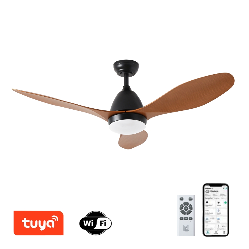 ZEVENTI - LED loftventilator dæmpbar MURO LED/18W/230V 3000-6000K Wi-Fi Tuya sort + fjernbetjening