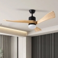 ZEVENTI - LED loftventilator NATURITO LED/18W/230V 3000-6000K Wi-Fi Tuya sort/eg med fjernbetjening