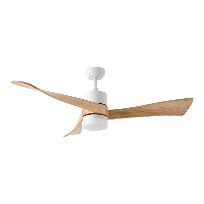 ZEVENTI - LED loftventilator dæmpbar NATURITO LED/18W/230V 3000-6000K Wi-Fi Tuya hvid/eg + fjernbetjening