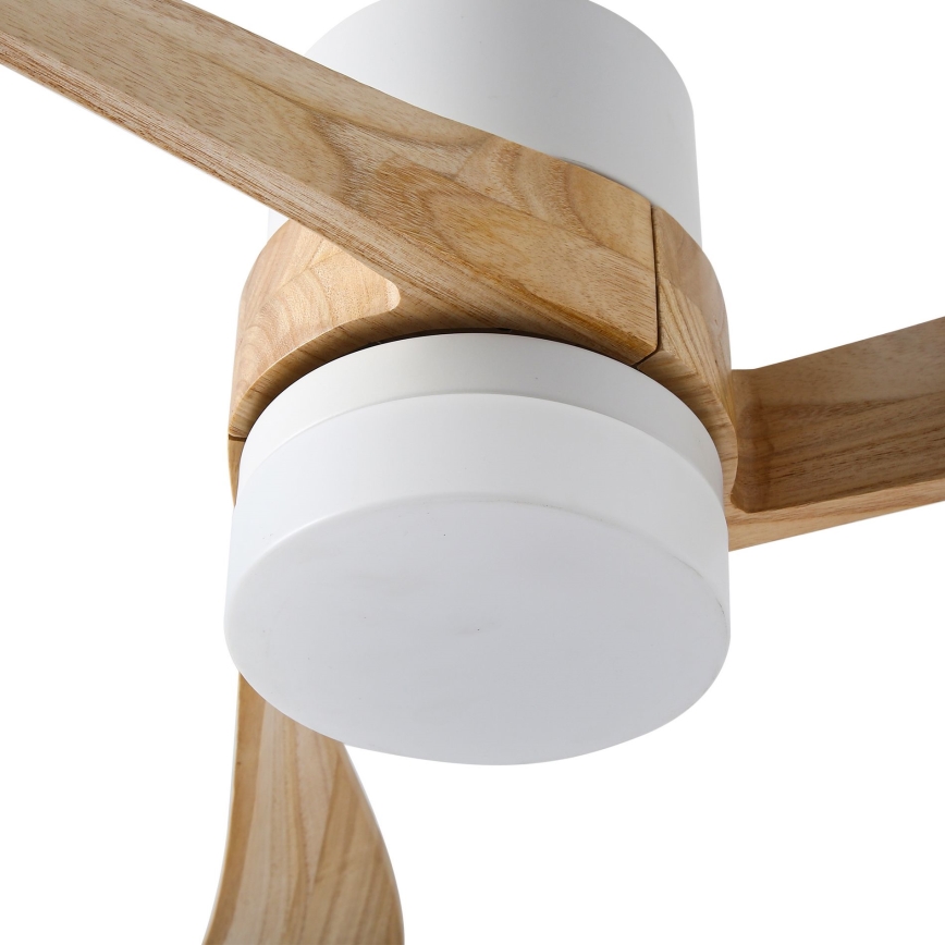 ZEVENTI - LED loftventilator dæmpbar NATURITO LED/18W/230V 3000-6000K Wi-Fi Tuya hvid/eg + fjernbetjening