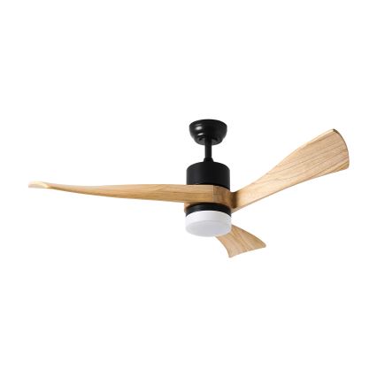 ZEVENTI - LED loftventilator NATURITO LED/18W/230V 3000-6000K Wi-Fi Tuya sort/eg med fjernbetjening