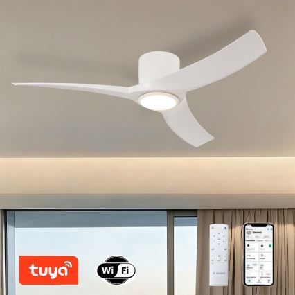 ZEVENTI - LED Dæmpbar loftventilator ORBITO LED/24W/230V 3000/4000/6000K Wi-Fi Tuya hvid + fjernbetjening