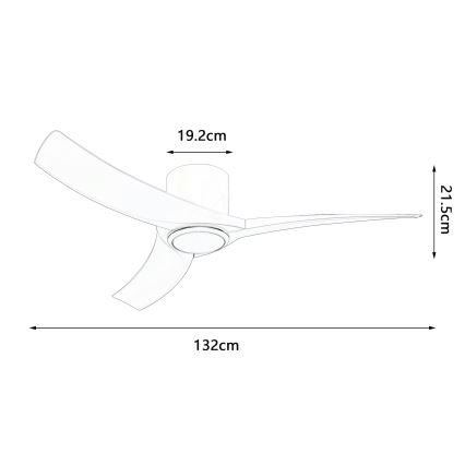 ZEVENTI - LED Dæmpbar loftventilator ORBITO LED/24W/230V 3000/4000/6000K Wi-Fi Tuya hvid + fjernbetjening