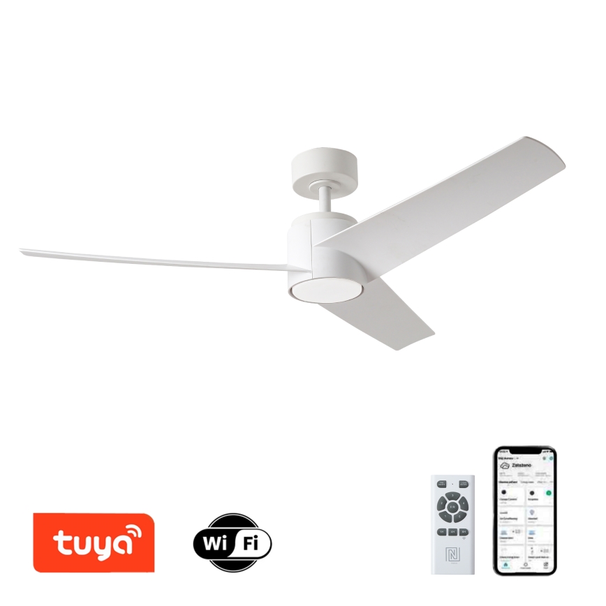 ZEVENTI - LED loftventilator dæmpbar ORVIETO LED/18W/230V 3000-6000K Wi-Fi Tuya hvid + fjernbetjening
