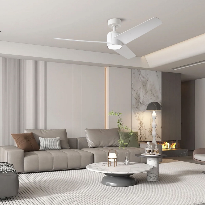 ZEVENTI - LED loftventilator dæmpbar ORVIETO LED/18W/230V 3000-6000K Wi-Fi Tuya hvid + fjernbetjening