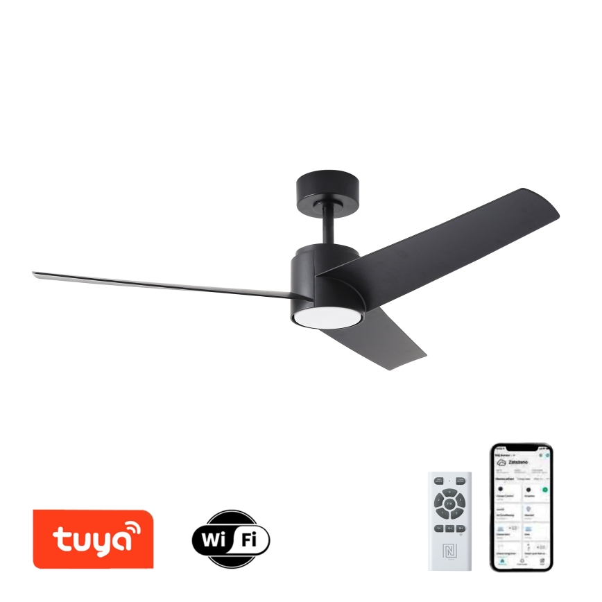 ZEVENTI - LED loftventilator dæmpbar ORVIETO LED/18W/230V 3000-6000K Wi-Fi Tuya sort + fjernbetjening