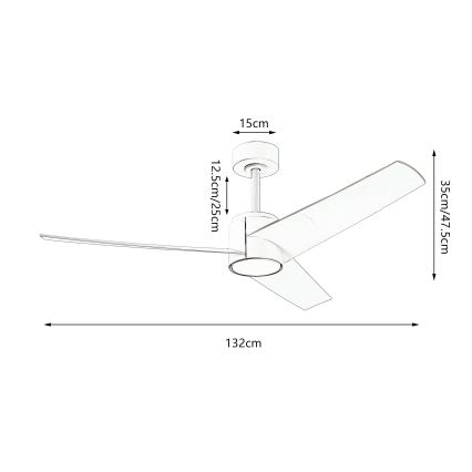 ZEVENTI - LED loftventilator dæmpbar ORVIETO LED/18W/230V 3000-6000K Wi-Fi Tuya sort + fjernbetjening