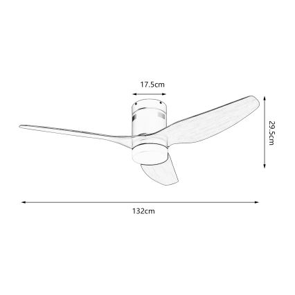 ZEVENTI - LED loftventilator dæmpbar PADUA LED/18W/230V 3000-6000K Wi-Fi Tuya hvid/brun + fjernbetjening